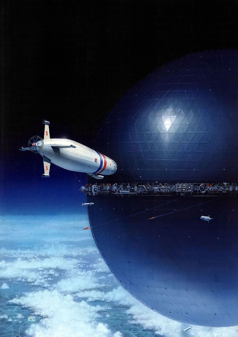 Peter Elson's Cover for the 1987 edition of Poul Anderson's Orion Shall Rise