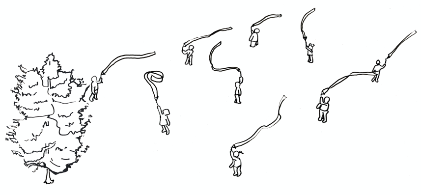 Ribbon wand illustration